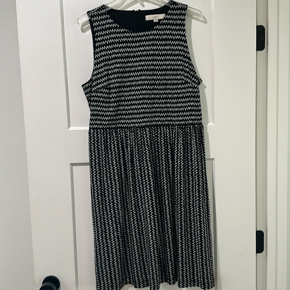 Ann Taylor Loft Sleeveless Black & White Dress